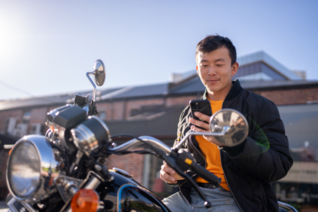 male motorcyclist