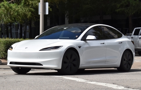 White Tesla EV Car